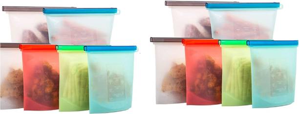 play run 100% Silicone Reusable Food Storage Bags - Leakproof & Airtight Bags Freezer, Microwave, & Dishwasher Friendly, for Lunches and Snacks Silicone Storage Pouch