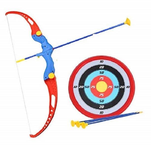 Devta Kids Bow and Arrow Archery Toy Set with Target Outdoor Garden Fun Game Bow & 3 Cup Suction Arrows Target Bows & Arrows
