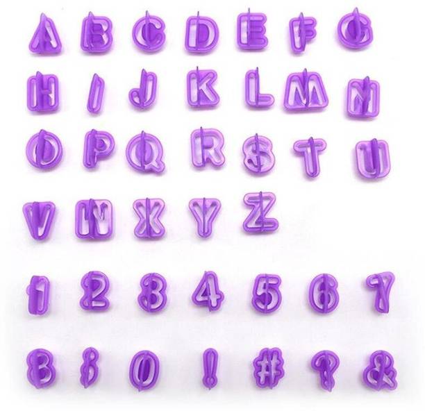 JAMBOREE 40PCs Plastic Alphabet Letter Number Fondant Cake Biscuit Baking Mould Cookie Cutters and Stamps Cake DIY Alphabet Mold Tools Cookie Cutter