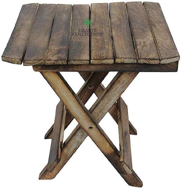 Smarts collection Antique Wooden Folding Stool (Antique | Mango Wood | Small Stool for Children) Solid Wood Side Table