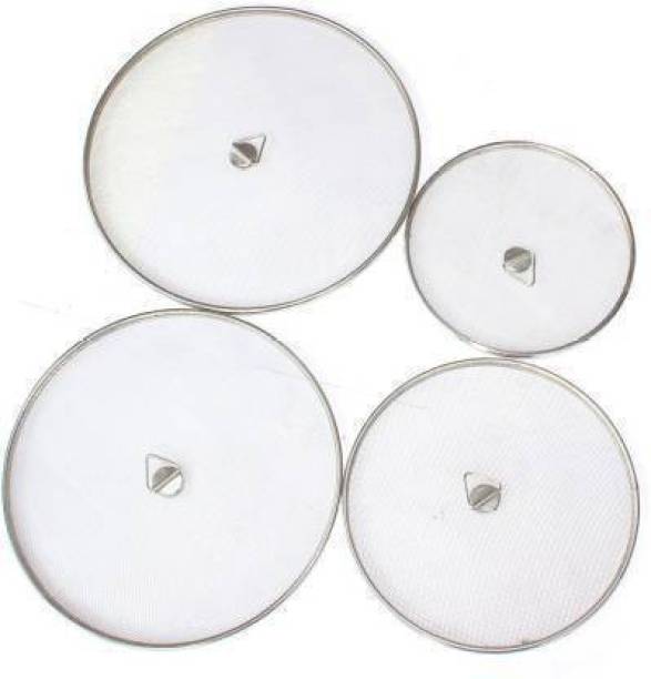 VIJAY EXPORT Steel Milk Net Cover (Multi Purpose Strainer) Pack of 4 ( 9, 8 , 7, 6 inch) 6 inch, 7 inch, 8 inch, 9 inch Lid Set