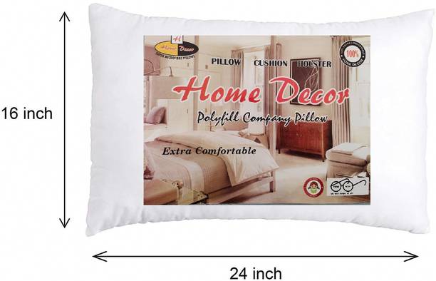 Decor Polyester Fibre Sleeping Pillow Pack of 2 Solid PREMIUM QUALITY FIBRE PILLOW 02
