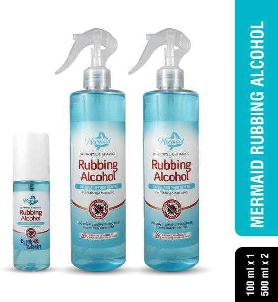 Mermaid Rubbing Alcohol 3 Pack Sanitizer Spray Bottle