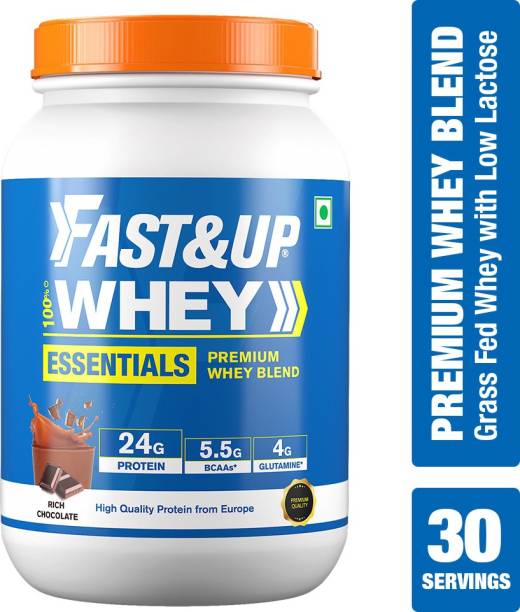 Fast&Up Whey Essentials 24g Protein with Isolate + Concentrate Whey, Banned Substance Free Whey Protein