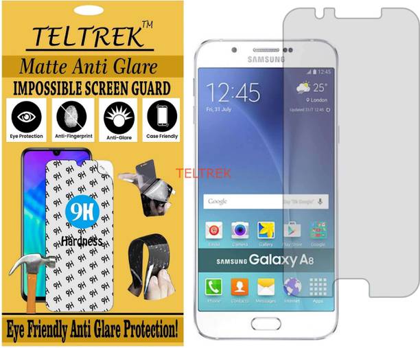 TELTREK Tempered Glass Guard for SAMSUNG A8 (Matte Flexible Shatterproof)