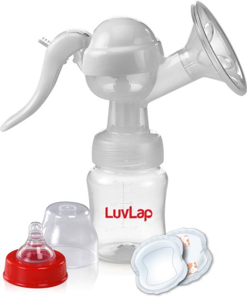 LuvLap Manual Breast Pump, 3 Level Suction Adjustment, 2pcs Breast pads free,  - Manual