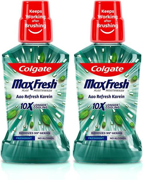 Colgate Maxfresh Plax Antibacterial Mouthwash, -24/7 Fresh Breath - Freshmint
