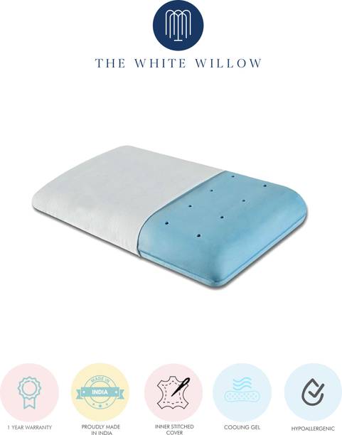 The White Willow Regular Medium Firm Orthopaedic Cooling Memory Foam, Gel Solid Sleeping Pillow Pack of 1