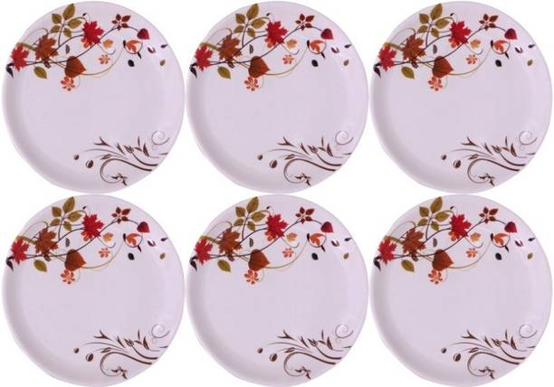 फीस्ट SELECT ROUND MODEL (102) 7 INCH HALF DINNER PLATE SET 6 PCS OF MELAMINE डिनर प्लेट