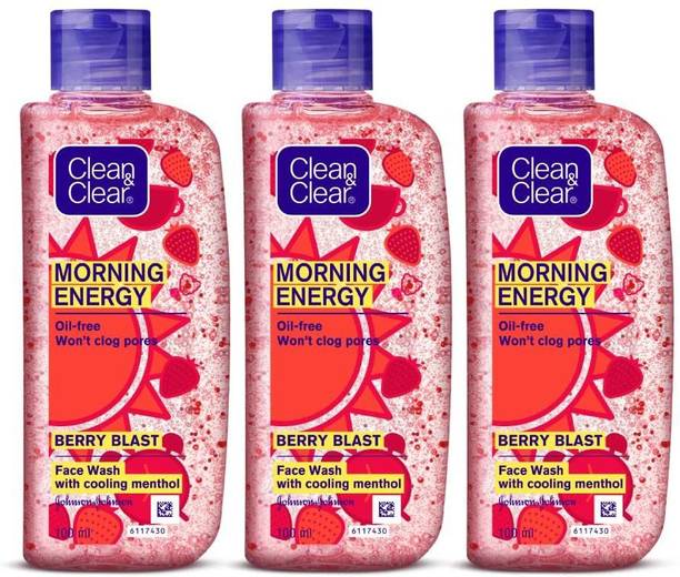 Clean & Clear Morning Energy - Berry 100 ml x 3 Face Wash (300 m