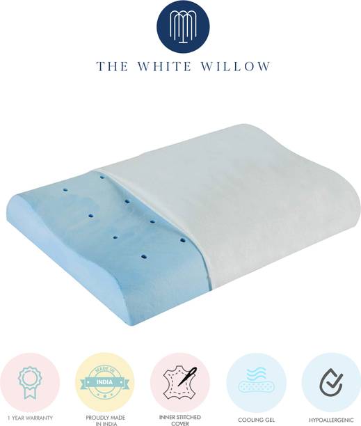 The White Willow X-Small Cervical Contour Cooling Memory Foam Solid Orthopaedic Pillow Pack of 1
