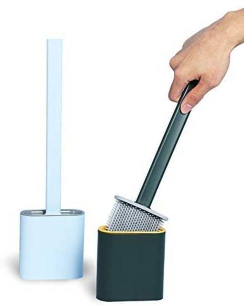 Vinland Silicon Toilet Brush with Slim Holder Flex Anti...