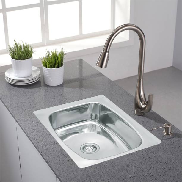 Prestige (22x18x9 inch) 'oval single bowl' Stainless steel Chrome Finish Kitchen Sink With Waste Coupling , Vessel Sink