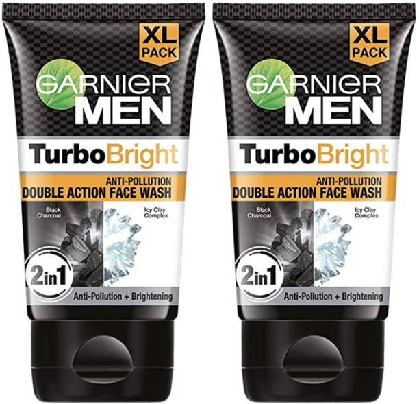 GARNIER Men Turbo Bright Facewash - Charcoal Skin Brightening Facewash Face Wash
