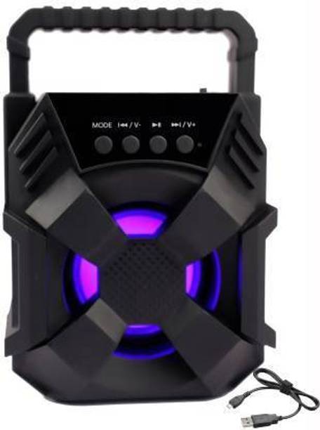 dilgona High quality Wireless Bluetooth Super Bass Portable Party Speaker with RGB Lights, Wired Mic 5 W Bluetooth Speaker Boom Box