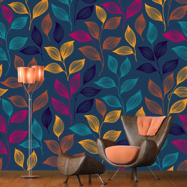 digital print world Decorative Blue Wallpaper