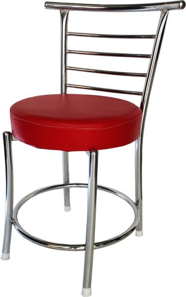 RATISON Comfortable Multipurpose Steel Dining/Restaurant/Cafe/Home/Office/Study Chair, with Leather Cushion seat and Steel Frame, Without arms Chair (Ring) Holds up to 155 kg Leatherette Dining Chair