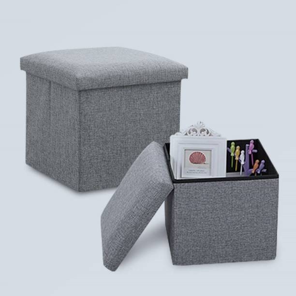 RAMBHAKTA Stools for Sitting in Living Room Storage Stools for Sitting Storage Box for Toys of Kids - Foldable Stool (38 x 38 x 38 cm) Living & Bedroom Stool