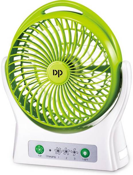 Dp 7605 (RECHARGEABLE PORTABLE USB FAN) 4000mAh Rechargeable Battery, Silent Operation 3 Blade USB Fan
