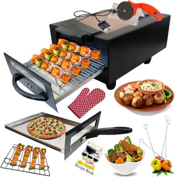 HOT LIFE "16 Inches" Electric Tandoor with Pizza Cutter,Recipe Book, Glove, Magic Cloth 2000-Watt (All Accessories) Black Lightweight and Elegant Looking Tandoor Electric Tandoor