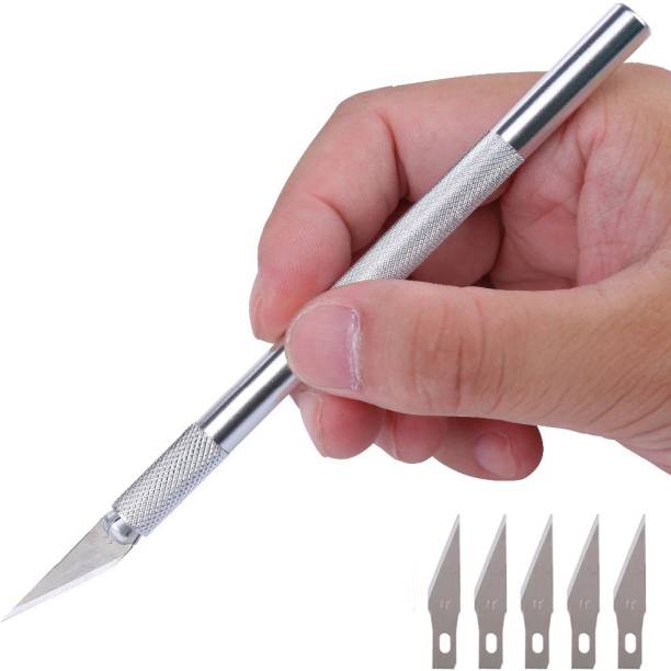 JAMBOREE 1 Set Metal Handle Scalpel Blade Knife Wood Paper Cutter Craft Pen Engraving Cutting Supplies DIY Stationery Utility Knife 1 Utility Knife