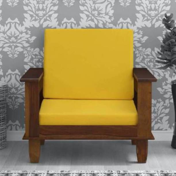 Satkar Wood Furniture Fabric 1 Seater Sofa