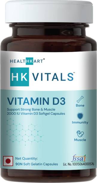 HEALTHKART HK Vitals Vitamin D3 (2000 IU), For Immunity and Muscle Strength (90 Tablets)