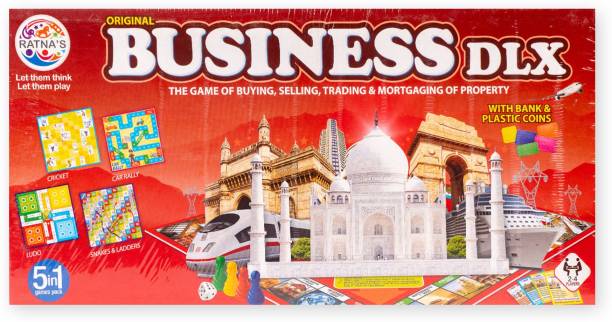 Ratnas Business Deluxe 5 in 1 with Coin (1265) Strategy & War Games Board Game