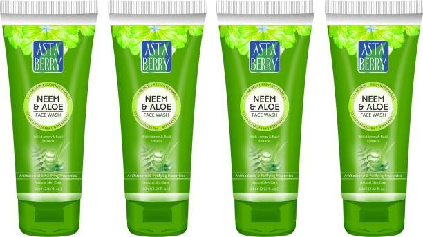 ASTABERRY Neem & Aloe  60ML (PACK OF 4) Face Wash