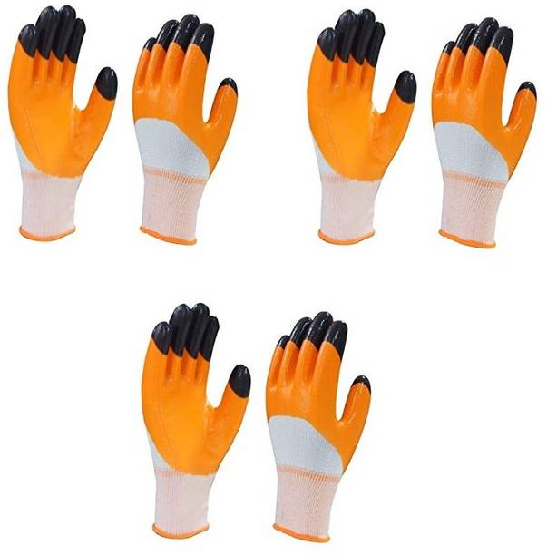 Giggle Biz Nylon Anti Cut Use in Kitchen, Gardening, Agriculture Cut Resistance Hand Gloves 3 Pair Gardening Shoulder Glove