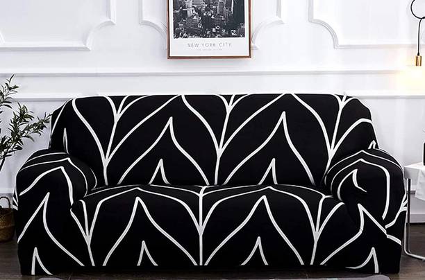 HOUSE OF QUIRK Polyester 1 Seater Sofa Striped Cover