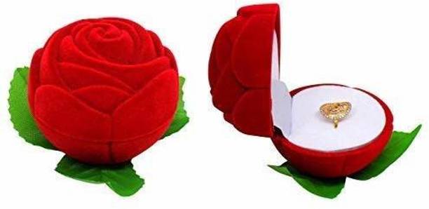 THE Bling STORES Velvet Red Rose Ring Box for Engagement and Gifting Use For Your Loved Once Engagement, Valentine days Vanity Box