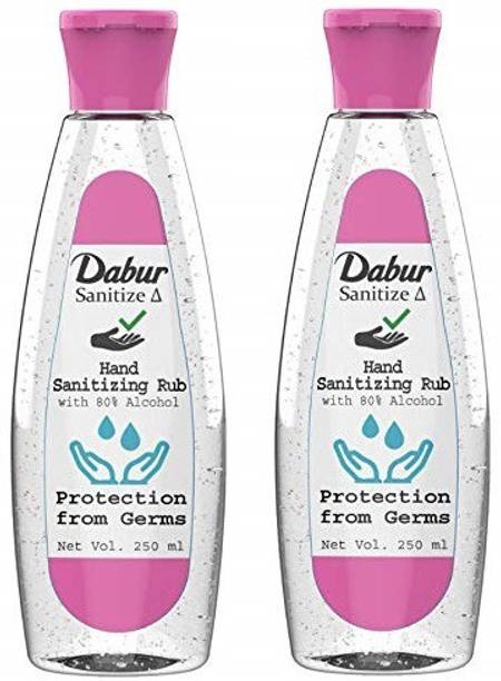 Dabur Liquid Based Hand Sanitizing Rub with 80% Alochol Content Hand Rub Bottle