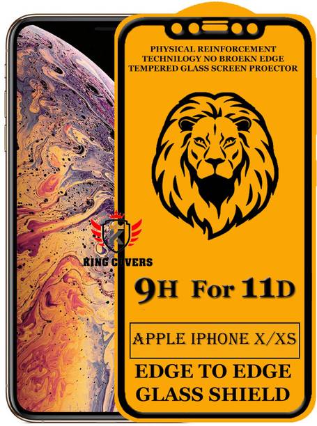 KING COVERS Edge To Edge Tempered Glass for Apple iPhone X, Apple iPhone XS