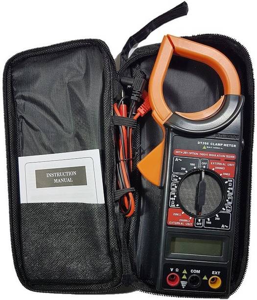 कुयलीगेन Digital Clamp Meter Electronic Tester Pocket Clamping Meter for Measuring AC/DC Voltage, AC Current, Resistance, Data Hold & Overload Protection in Portable Mini MT87 Electric Testing Digital Multimeter डिजिटल मल्टीमीटर