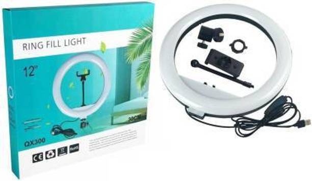 ADZOY PREMIUM Professional Ring Light 12" (30cm) 300 LED Power and mobile phone Clip & Lapel Mic, 30W Dimmable LED Ring Light Ring Flash