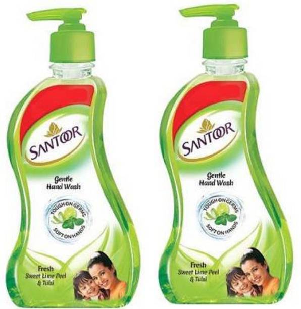 Santoor Hand Hand Wash Pump Dispenser (4 x 215 ml) Hand Wash Pump Dispenser