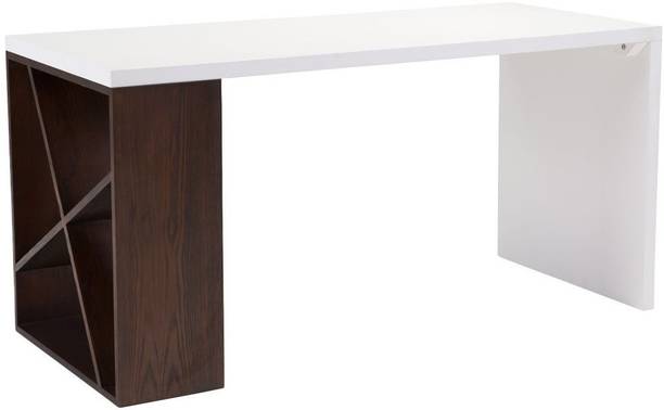 APRODZ Mango Wood Bodird Study Desk Table for Home and Office | White Finish Engineered Wood Study Table