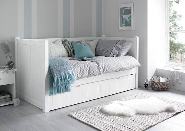 APRODZ Solid Wood wolli Trundle Bed for Living Room Bed for Bedroom Multicolour Finish 3 Seater Single Solid Wood Pull Out Sofa Cum Bed