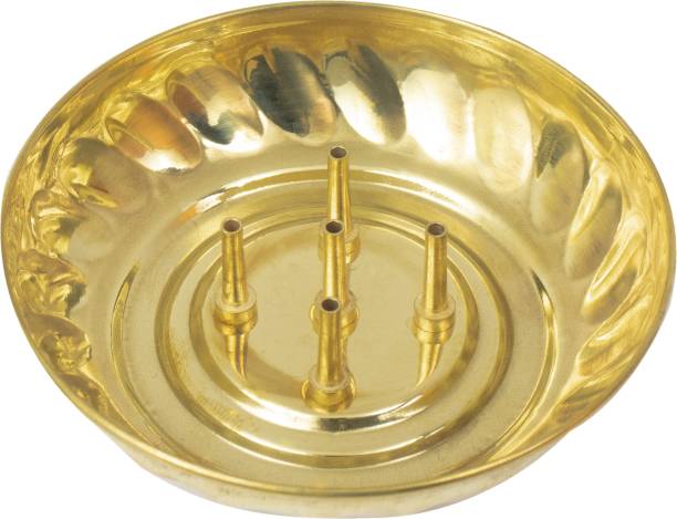Spillbox Incense Stick Holder Pure Brass Dhoop Agarbatti Stand/Holder with Ash Catcher Best for Your Mandir Home & Office Decoration - Bowl Brass