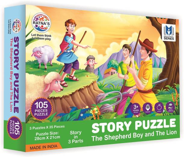 Ratnas STORY JIGSAW THE SHEPHERD BOY AND THE LION