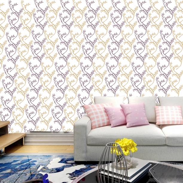 Arhat Beautful Floral-Leaf Wallpaper Concept ASR-E756 Glossy PVC Resuable Wall Stencils (Size: 10X14 inches) Stencil