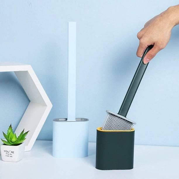 LXET Silicone Flex Toilet Brush with Holder, Deep Clean...
