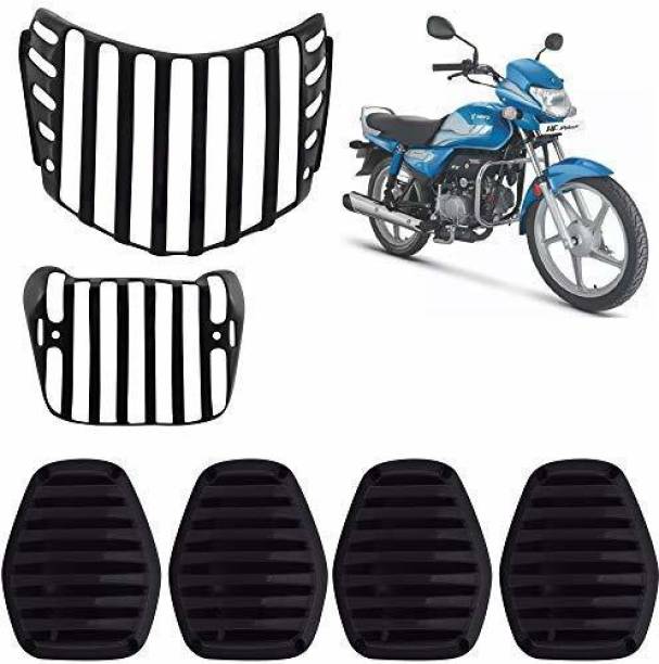 Bullkartzone Headlight Protective Grill Set of 6 for Hero HF Delux PVC Material Modification Use. (HF Delux) Bike Headlight Grill