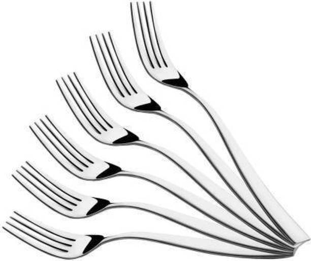 VIJAY EXPORT Stainless Steel Dinner Fork for Home/Kitchen ,( Set of 6) Stainless Steel Fruit Fork Set