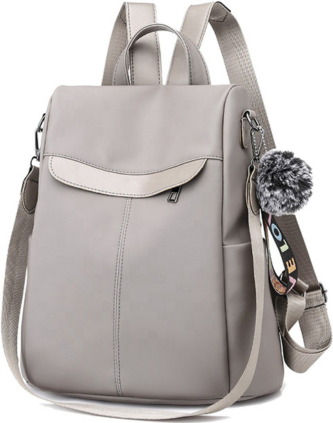 Leather gray backpack purses Clearance