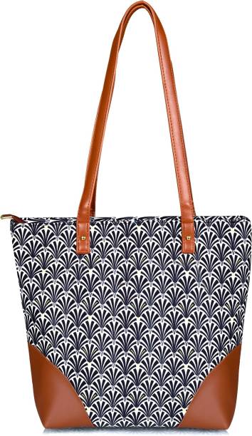 Women Grey, Black Tote - Extra Spacious Price in India