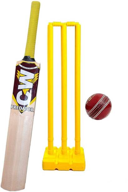 CW Thunder F/S Cricket Kit Kashmir Willow Bat Ball Leather Plastic Cricket Stumps Cricket Kit