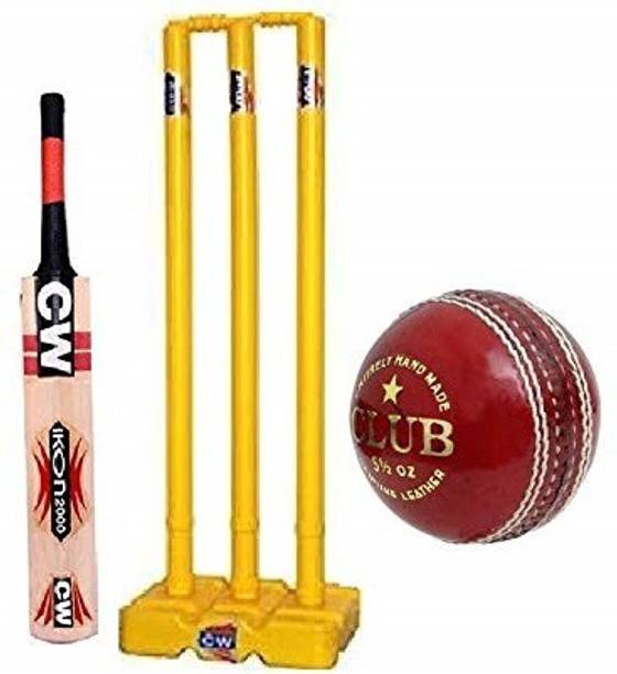 CW Windy Cricket Kit Plastic Cricket Wicket Stumps Cricket Bat F/S Club Leather Ball Cricket Kit