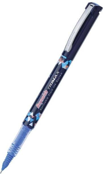 Reynolds Trimax Blue Gel Pen with Refillable Fluid Ink System Pack of 5 Pens Gel Pen